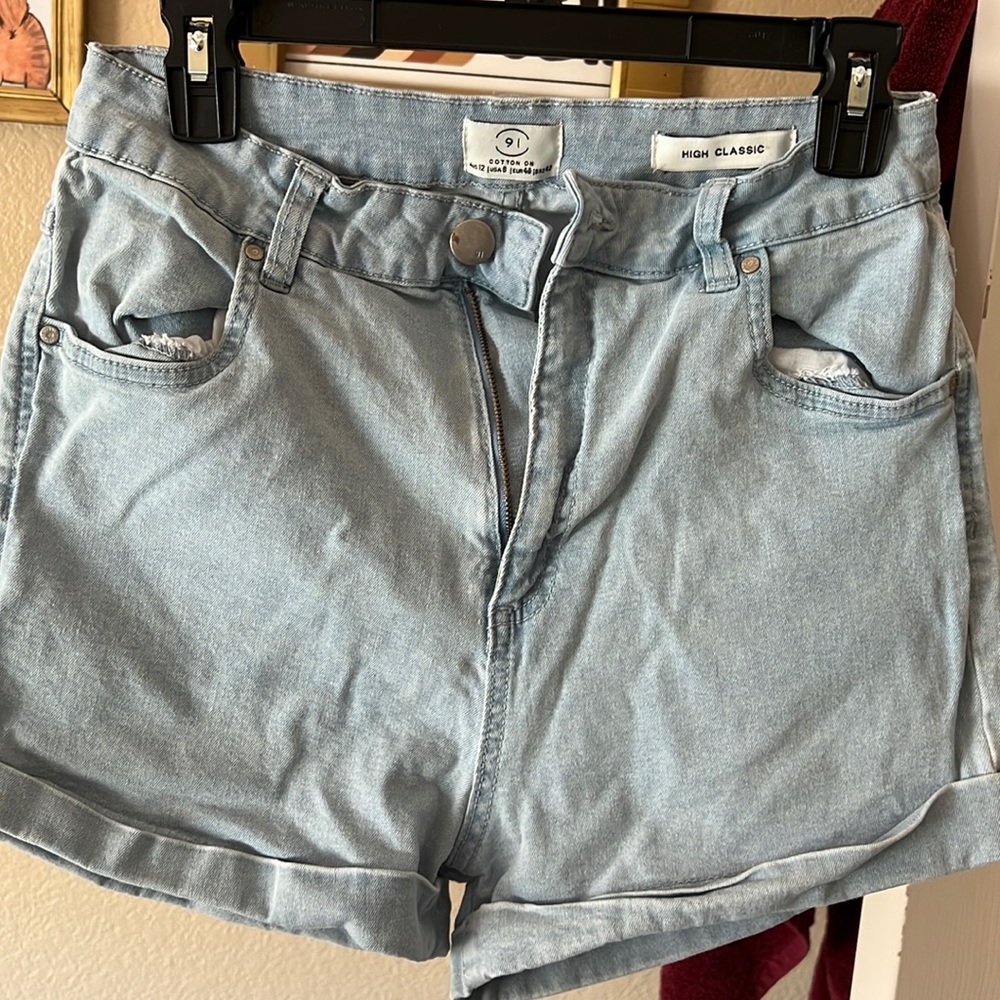 Cotton On blue denim shorts size 8